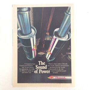 Vintage Thrush Exhaust Mufflers Performance Print Ad Automotive Art Garage Decor